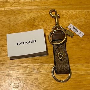 Coach leather keychain NWT